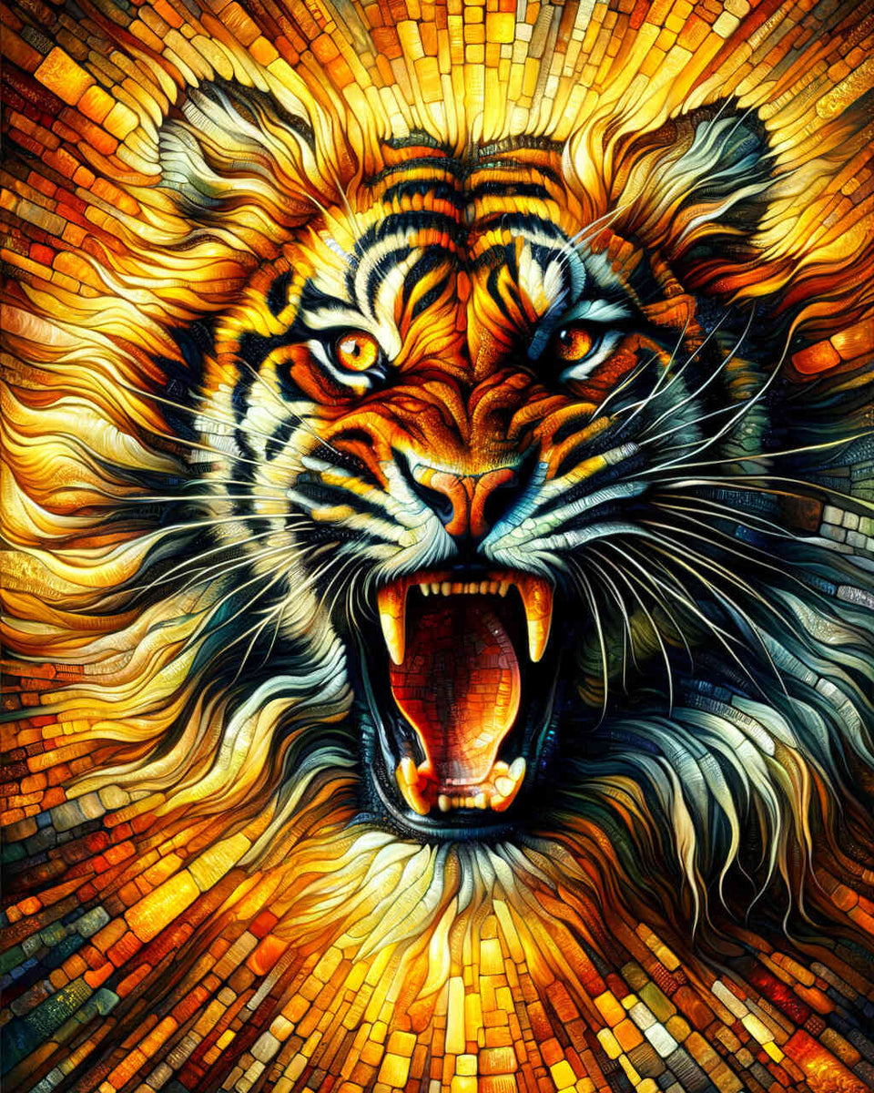 Paint by Numbers - Roaring Tiger