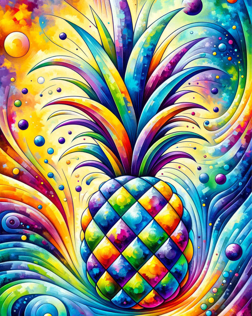 Paint by Numbers - Colorful Abstract Pineapple