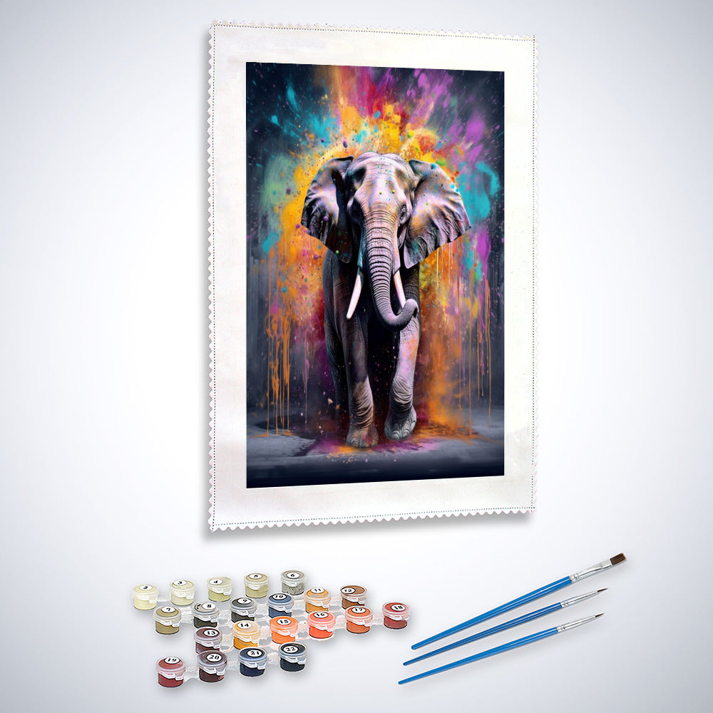 Elephant sprays paint - Paint by Numbers