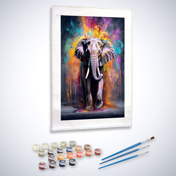 Elephant sprays paint - Paint by Numbers