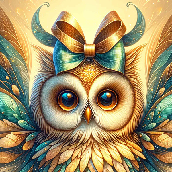 Owl with bow - Paint by Numbers