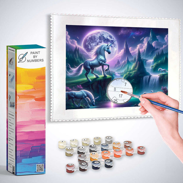 Fairy tale world, unicorn - Paint by Numbers