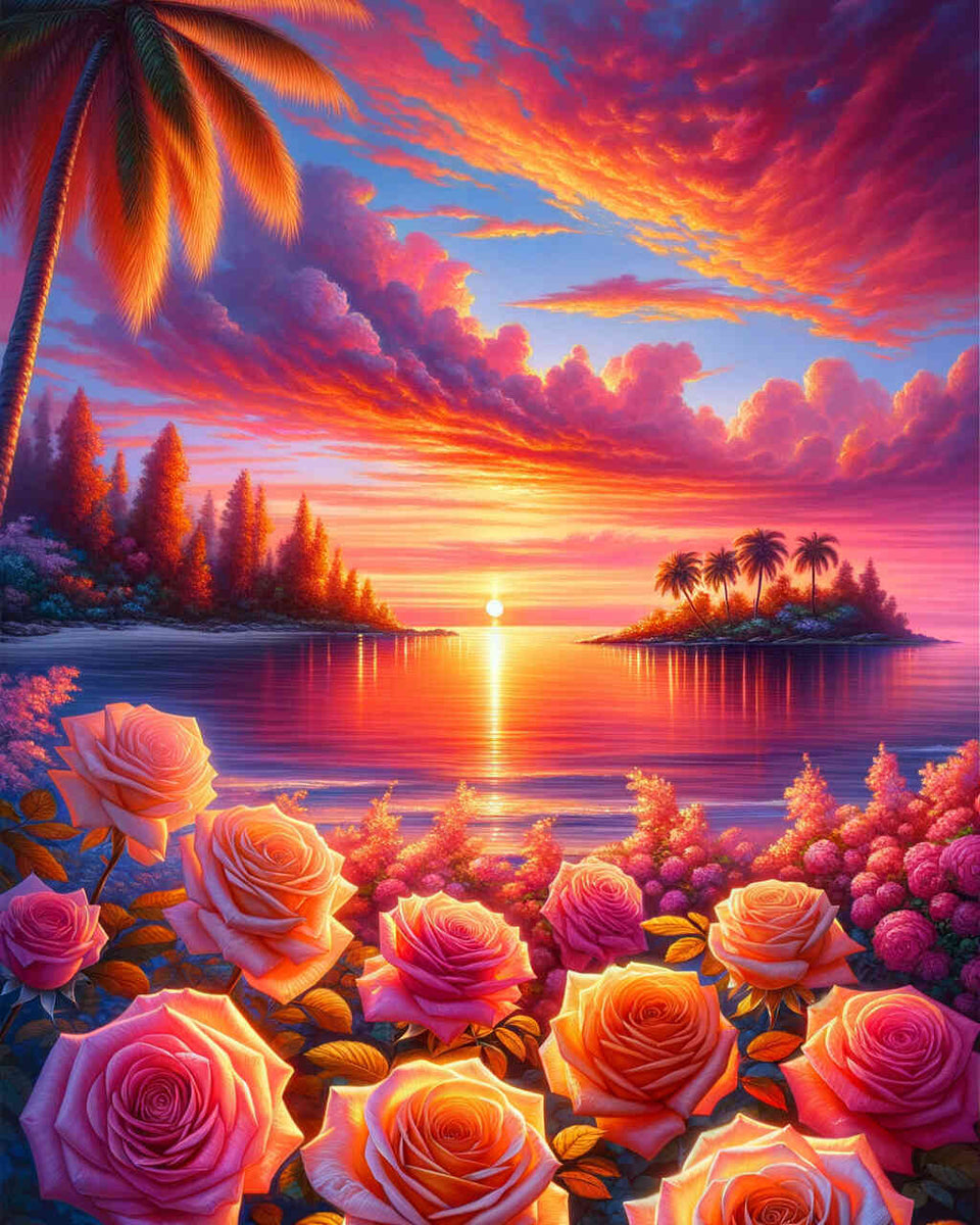 Paint by Numbers - Rose Island, sunset
