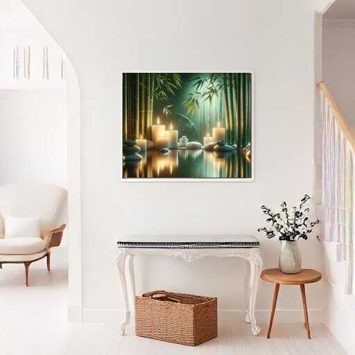 Paint by Numbers - White candles, bamboo