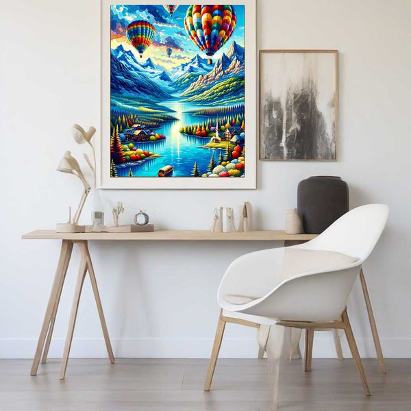 Paint by Numbers - Hot Air Balloons in the Mountains