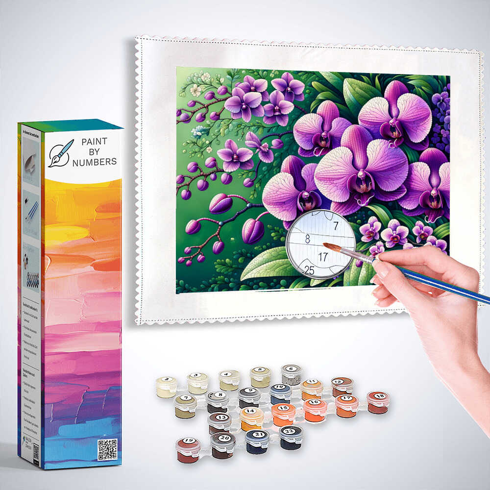 Paint by Numbers - Orchid flower, purple