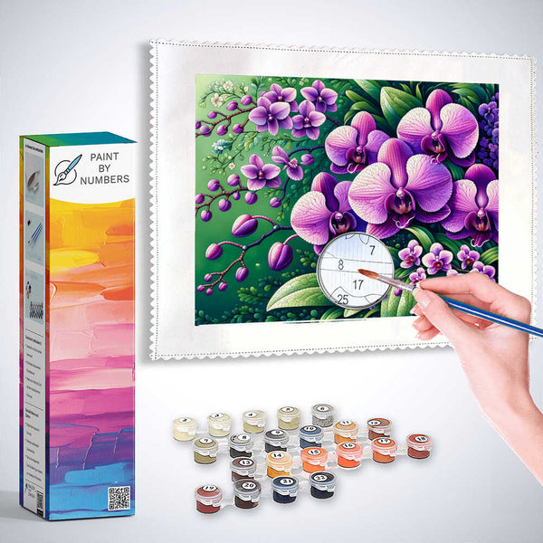 Paint by Numbers - Orchid flower, purple