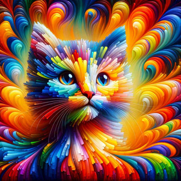 Paint by Numbers - Cat play of colors