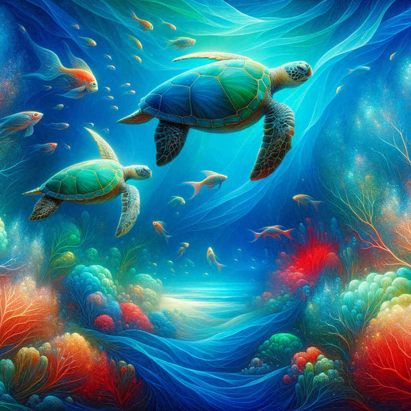 Turtles in the ocean - Paint by Numbers