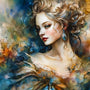 Abstract woman in dress diamond painting kit - Art that Sparkles - Paint by Numbers