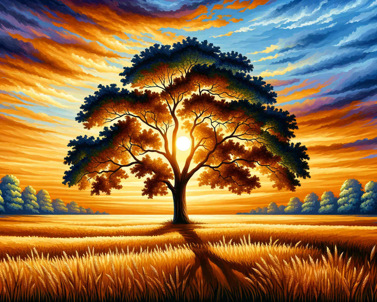 Paint by Numbers - Dream tree, sunset