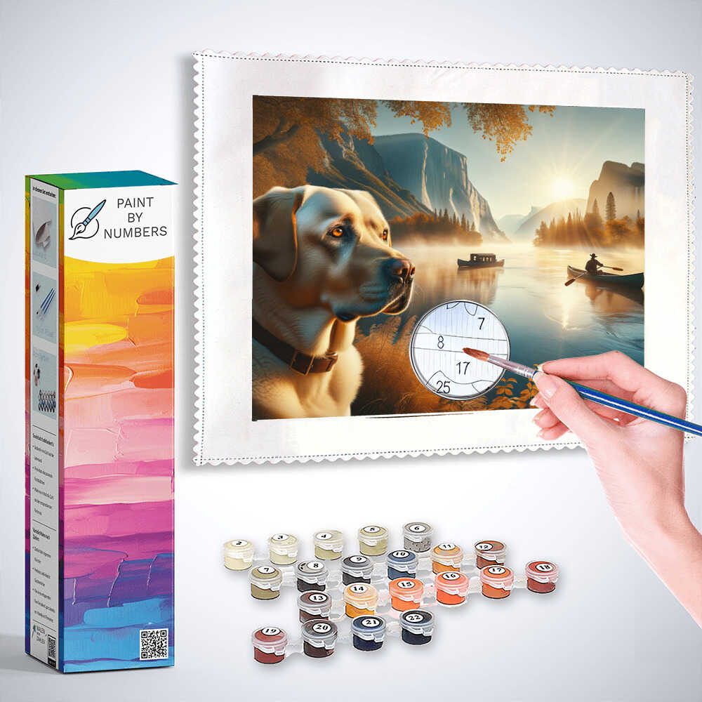 Paint by Numbers - Dog on the river