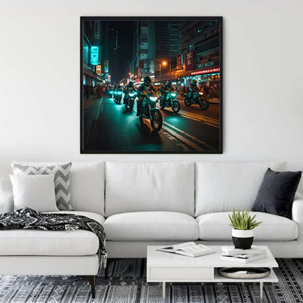 Diamond Painting - Street King displayed in modern living room.