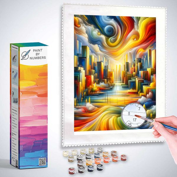 Paint by Numbers - Slate Abstract City
