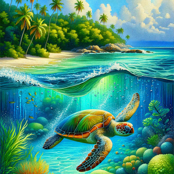 Turtle in the sea - Paint by Numbers