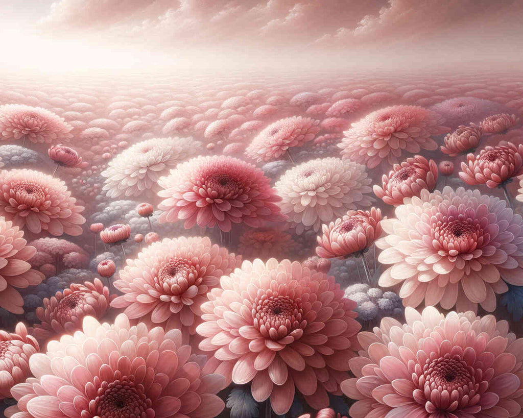 Paint by Numbers - Pink Chrysanthemums