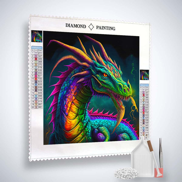 AB Diamond Painting - Japanischer Drache - gedruckt in Ultra-HD - AB Diamond, Drache, Fantasy, Neu eingetroffen, Quadratisch