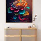 Diamond Painting - Sunshine Flower artwork displayed on a wall above a wooden cabinet. Paint by Numbers kit included.