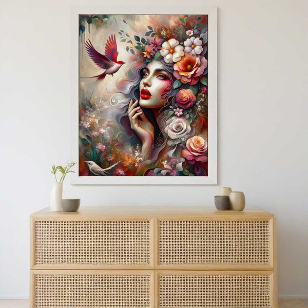 Portrait of woman with flowers - Paint by Numbers