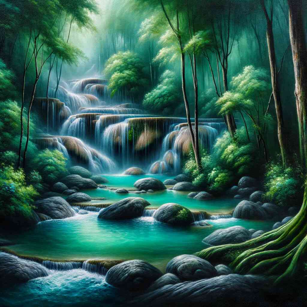 Paint by Numbers - Waterfall with Stones
