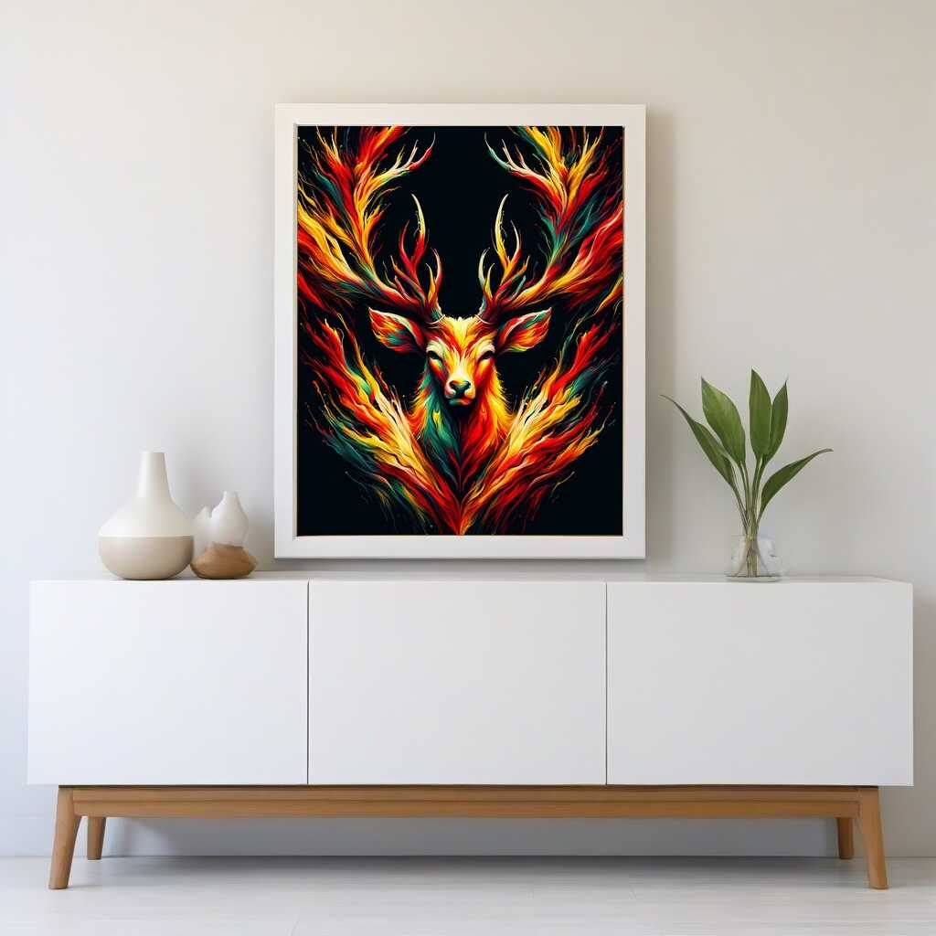 Deer with Colorful Paint - Paint by Numbers