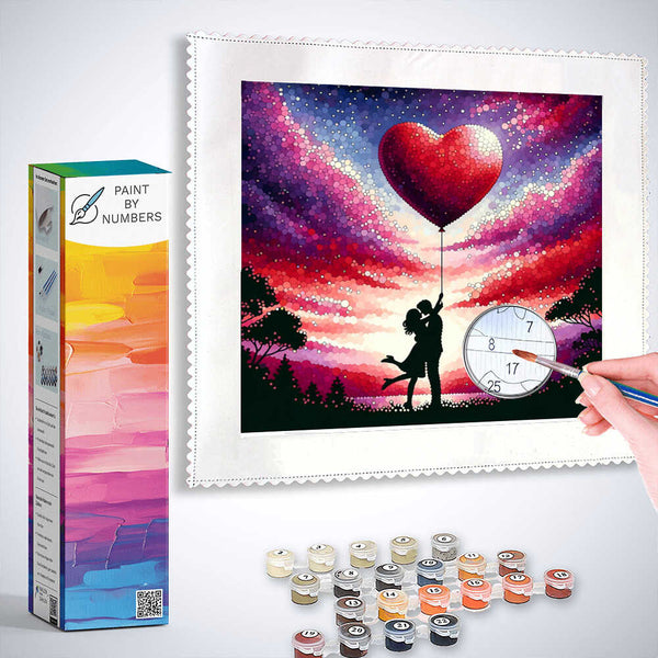 Paint by Numbers - Heart Balloon Love Couple