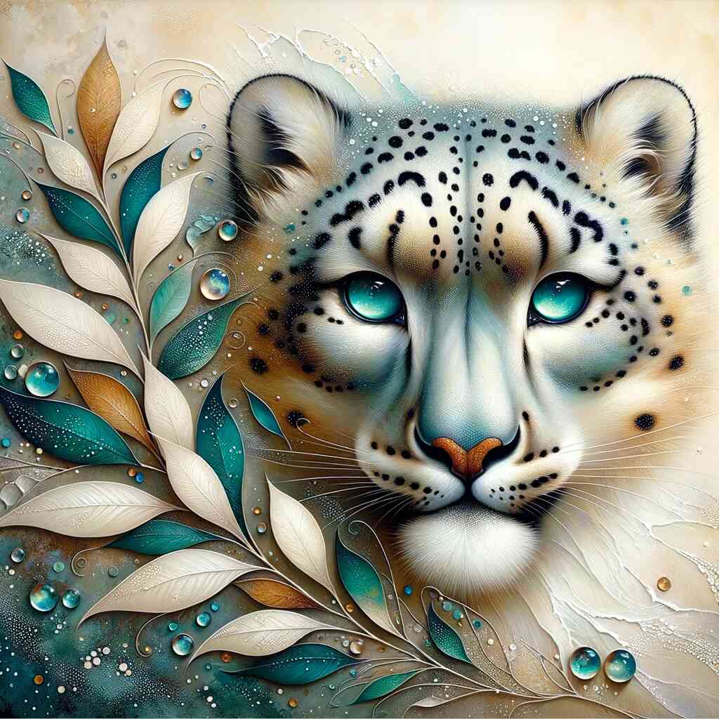 Paint by Numbers - Beautiful snow leopardess