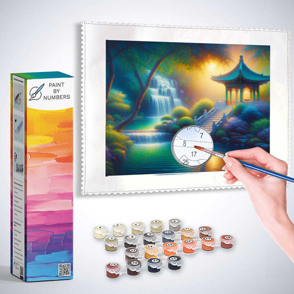 Paint by Numbers - Pavilion by the waterfall