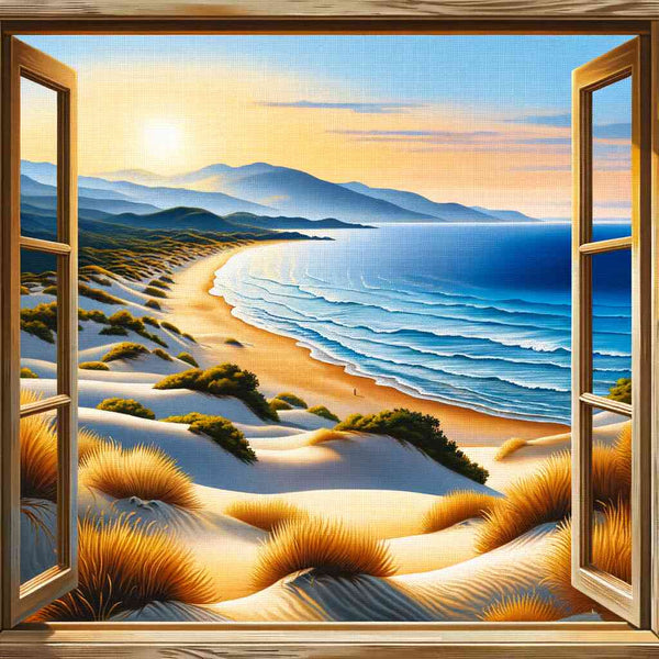 Paint by Numbers - View from window, beach
