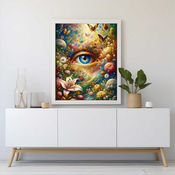 Paint by Numbers - Blue Eye with Flowers