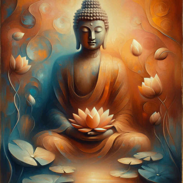 Buddha, lotus flower