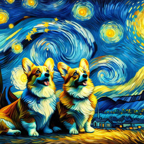 Paint by Numbers - Starry sky, Corgi