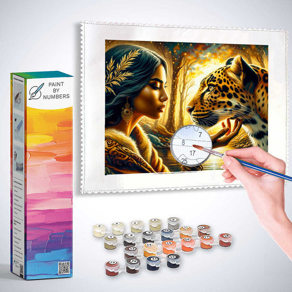 Paint by Numbers - Woman and leopard