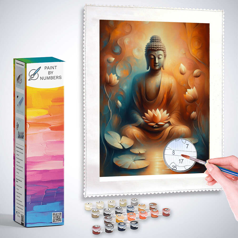 Buddha, lotus flower