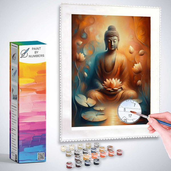 Buddha, lotus flower