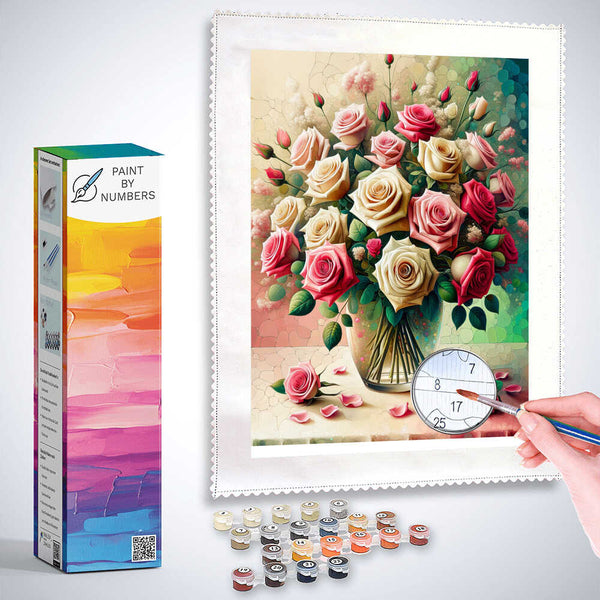 Paint by Numbers - Romantic bouquet of roses