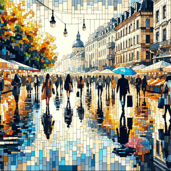 City, shopping mall - Paint by Numbers