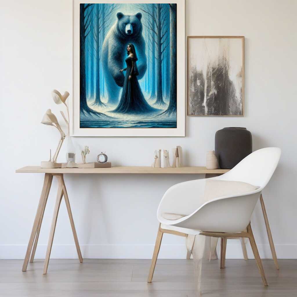 Woman with bear - Paint by Numbers