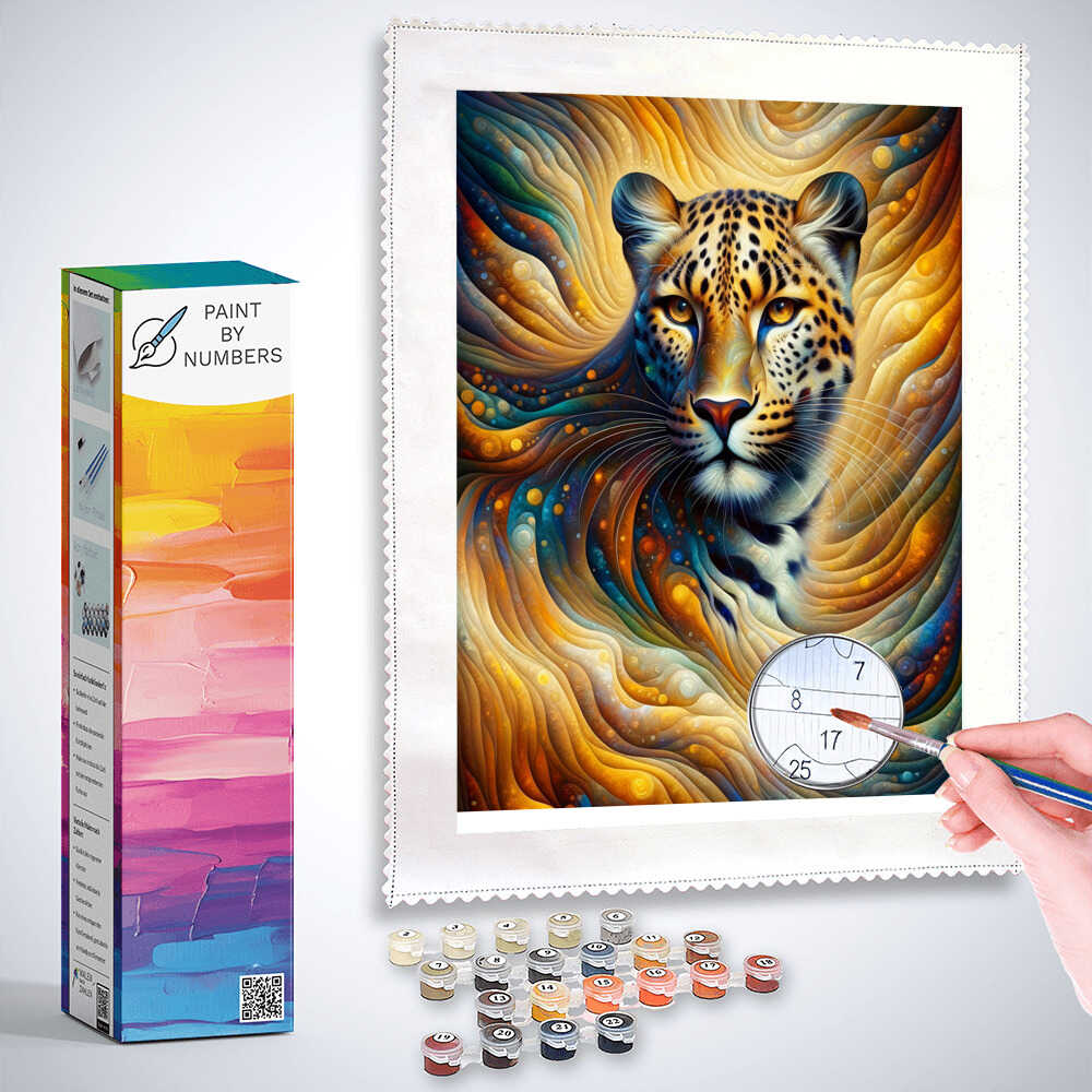 Paint by Numbers - Relaxed Leopard Portrait