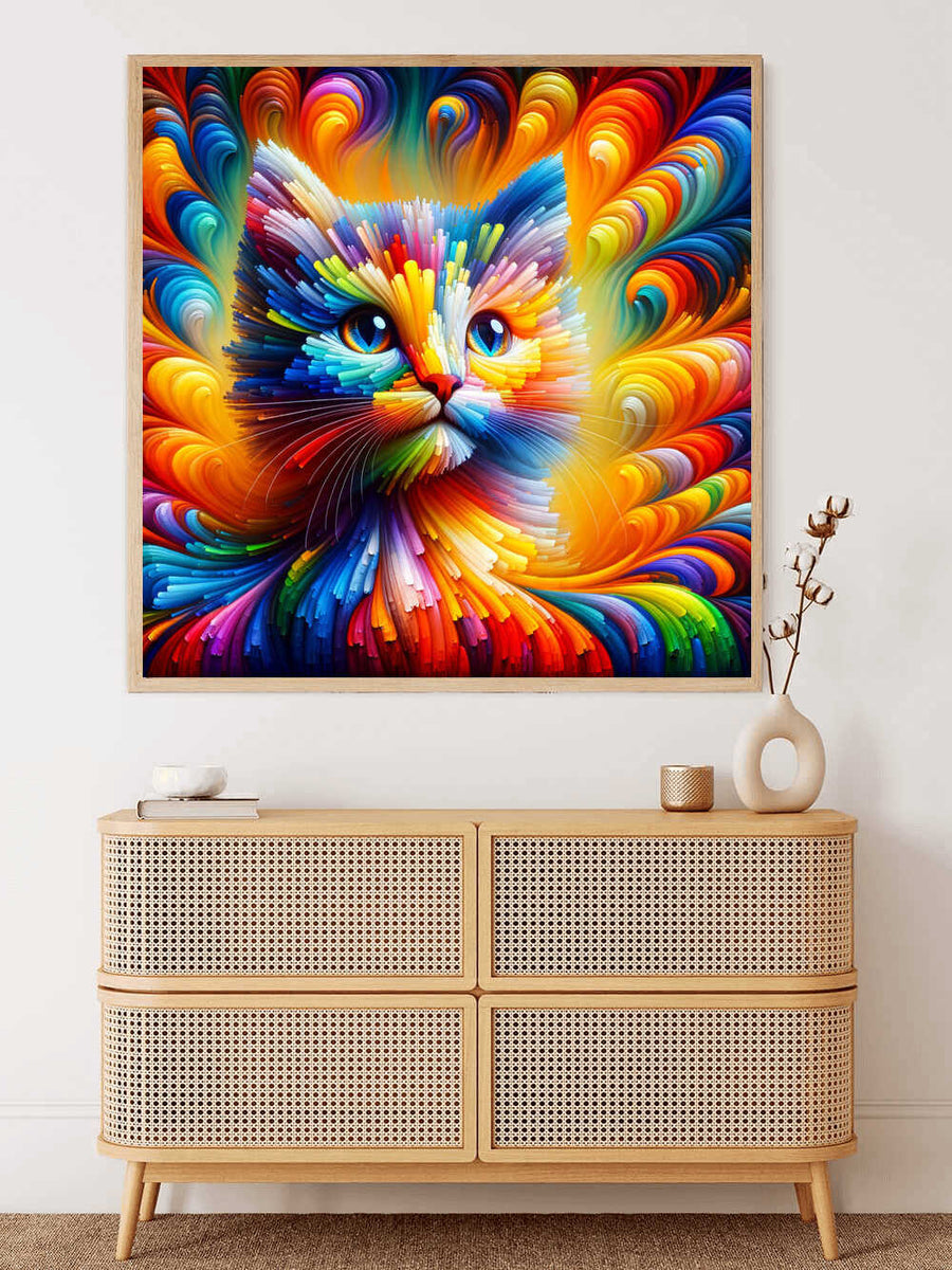 Paint by Numbers - Cat play of colors
