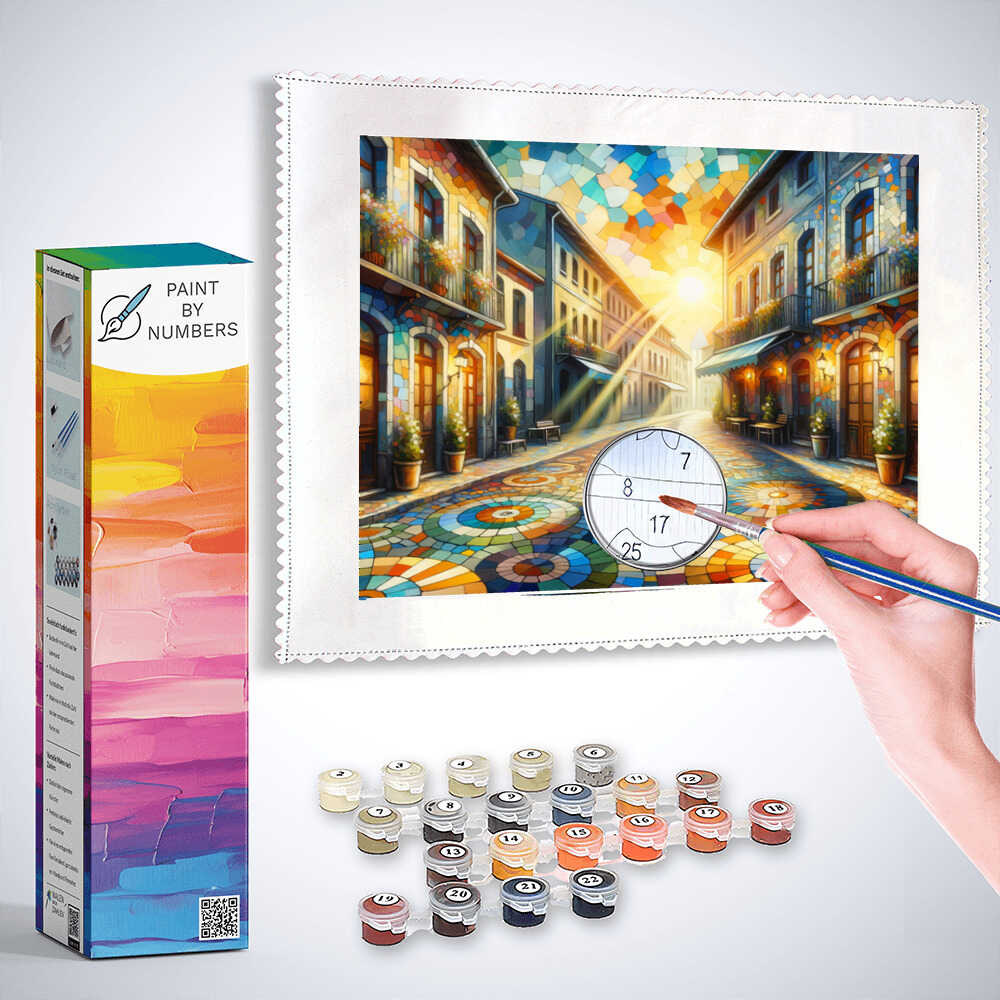 Paint by Numbers - Colorful paved street