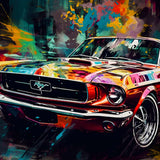 AB Diamond Painting - Colorful Car Art Paint by Numbers Kit with Sparkling Acrylic Diamonds on Professional Canvas