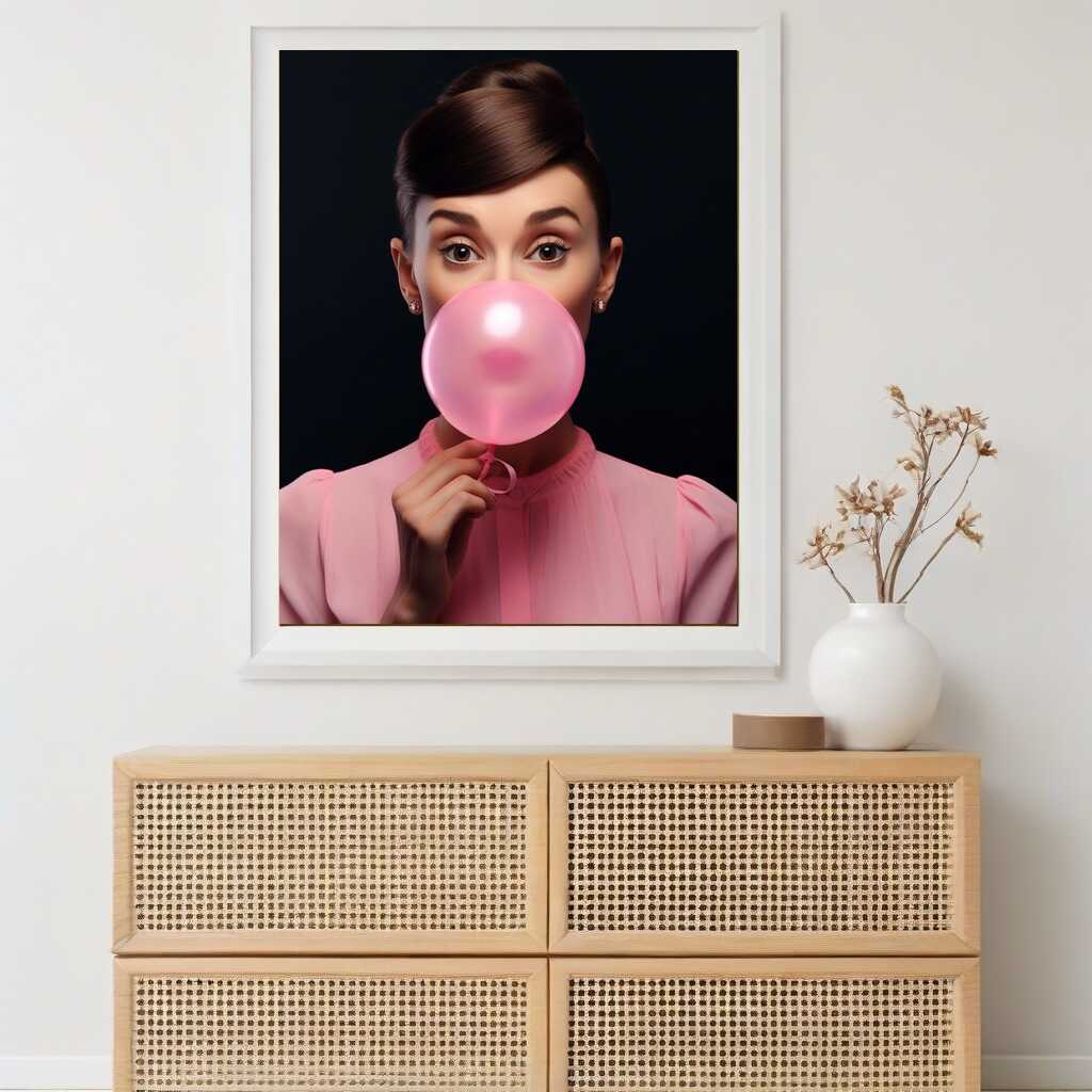 Paint by Numbers - Audrey Hepburn with gum in mouth