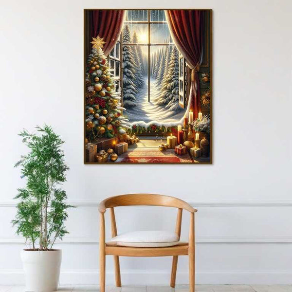 Paint by Numbers - Window in the Winter Forest