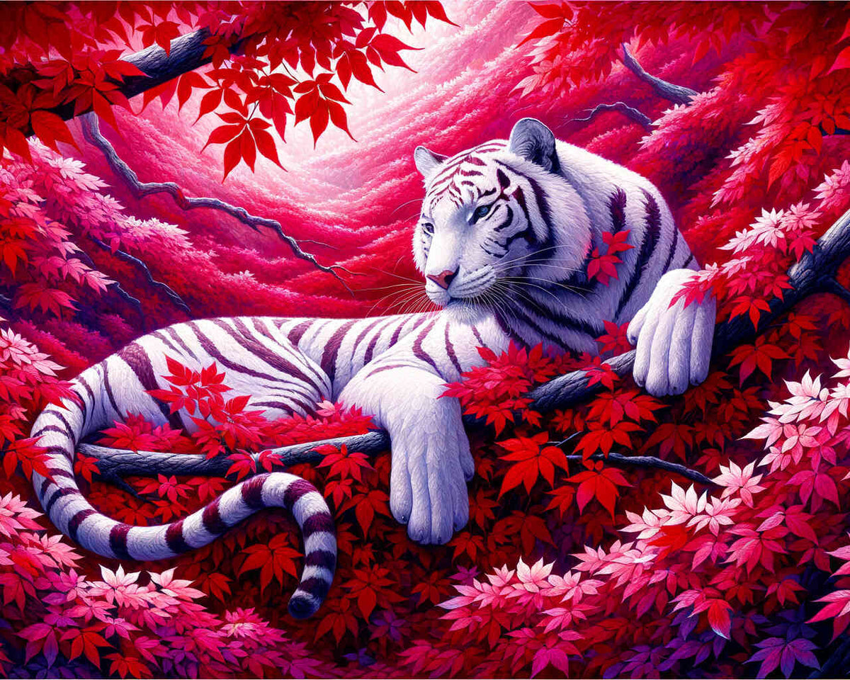 Paint by Numbers - Tiger on the tree