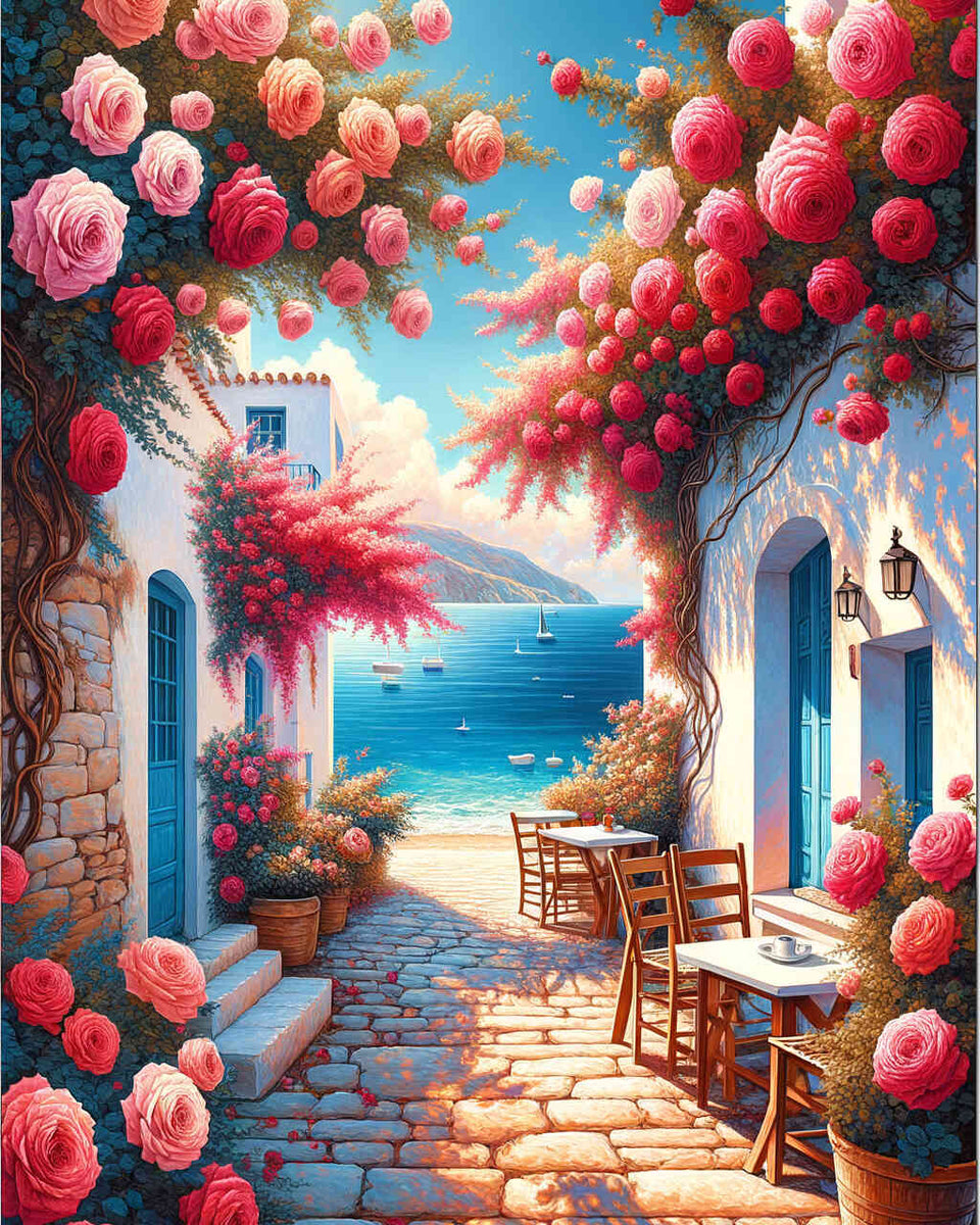 Paint by Numbers - Coffee by the Sea Roses