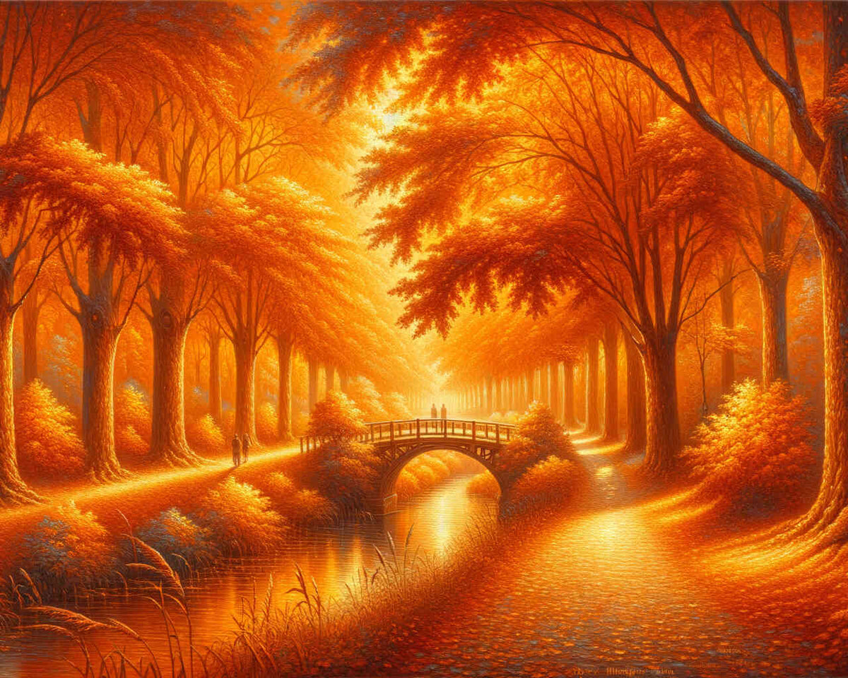 Paint by Numbers - Autumn walk, Orange