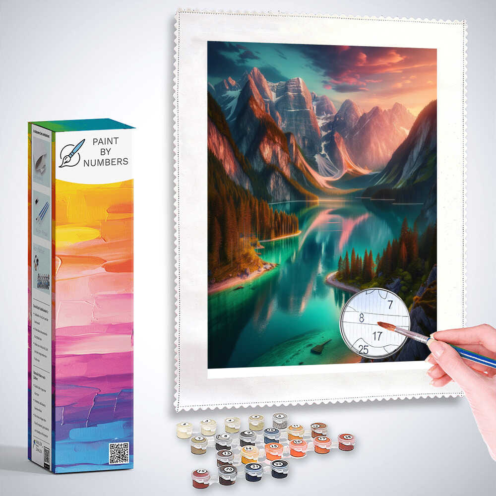 Paint by Numbers - Glass Clear Mountain Lake