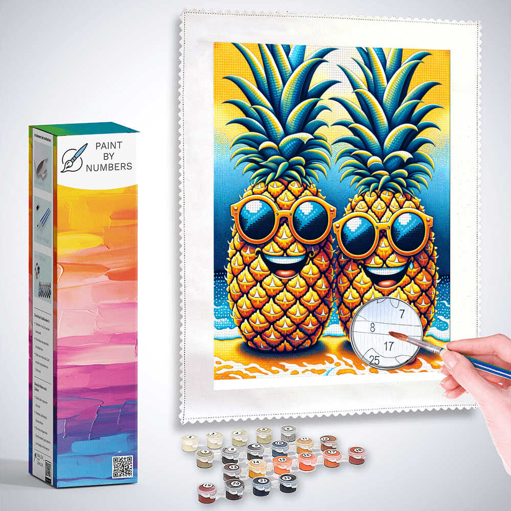 Paint by Numbers - Pineapple with sunglasses