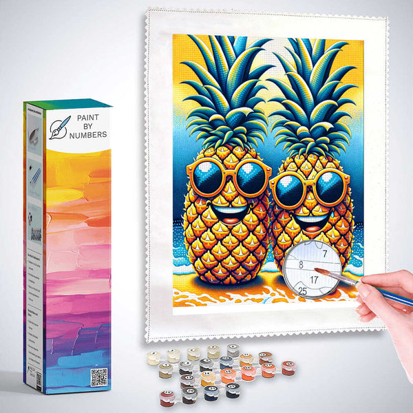 Paint by Numbers - Pineapple with sunglasses